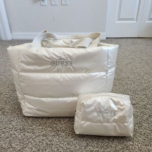 Limited edition Guess tote and makeup bag